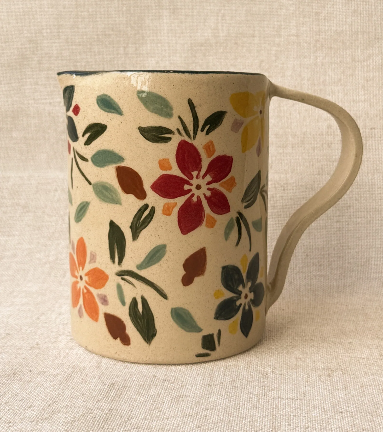 Jarra floral pintada à mão